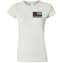 Unity Flag front & Jeeps Against Veteran Suicide back G640L Gildan Softstyle Ladies' T-Shirt