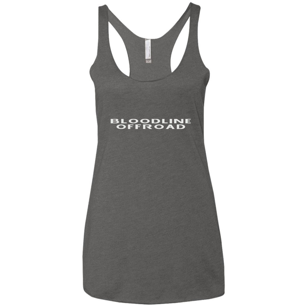 Bloodline Offroad white logo NL6733 Next Level Ladies' Triblend Racerback Tank