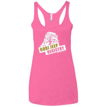 Gobi Jeep Registry white logo NL6733 Next Level Ladies' Triblend Racerback Tank