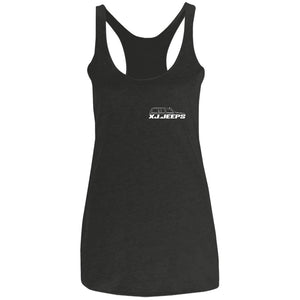 XJ Jeeps 2-sided print NL6733 Next Level Ladies' Triblend Racerback Tank