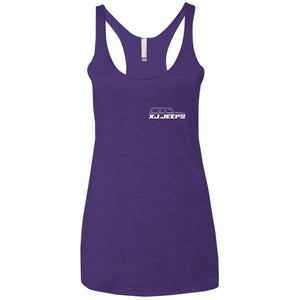 XJ Jeeps 2-sided print NL6733 Next Level Ladies' Triblend Racerback Tank
