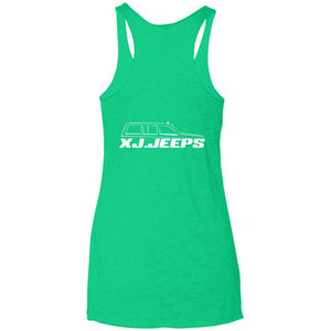 XJ Jeeps 2-sided print NL6733 Next Level Ladies' Triblend Racerback Tank