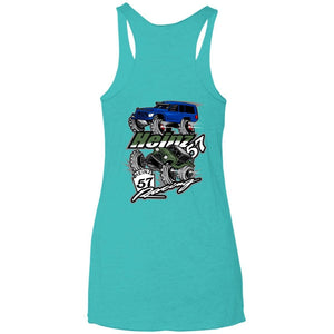 H57 Racing 2-sided print NL6733 Next Level Ladies' Triblend Racerback Tank