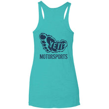 Yeti Motorsports blue logo 2-sided print NL6733 Next Level Ladies' Triblend Racerback Tank