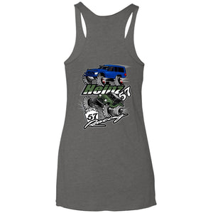 H57 Racing 2-sided print NL6733 Next Level Ladies' Triblend Racerback Tank