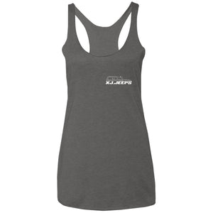 XJ Jeeps 2-sided print NL6733 Next Level Ladies' Triblend Racerback Tank