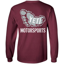 Yeti Motorsports logo 2-sided print G240 Gildan LS Ultra Cotton T-Shirt