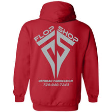 Flop Shop gray logo 2-sided print G185 Gildan Pullover Hoodie 8 oz.