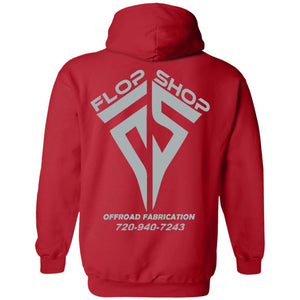 Flop Shop gray logo 2-sided print G185 Gildan Pullover Hoodie 8 oz.