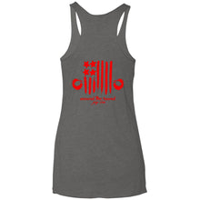 ASJC 2-sided print with Freedom flag on back NL6733 Next Level Ladies' Triblend Racerback Tank