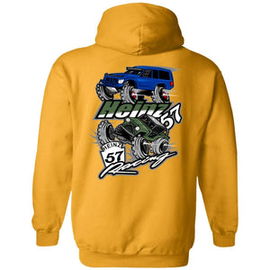 H57 Racing 2-sided print G185 Gildan Pullover Hoodie 8 oz.