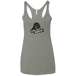 Gobi Jeep Registry Logo NL6733 Next Level Ladies' Triblend Racerback Tank