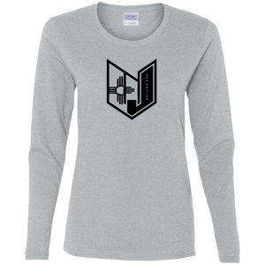 Wicked Jeeps NM Blk & Grey G540L Gildan Ladies' Cotton LS T-Shirt