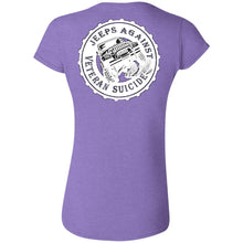 Unity Flag front, Jeeps Against Veteran Suicide back G640L Gildan Softstyle Ladies' T-Shirt