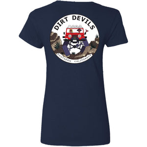 Dirt Devils Jeep Club 2-sided print G500VL Ladies' 5.3 oz. V-Neck T-Shirt