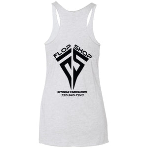 Flop Shop 2-sided print NL6733 Next Level Ladies' Triblend Racerback Tank