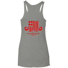 ASJC 2-sided print with Freedom flag on back NL6733 Next Level Ladies' Triblend Racerback Tank