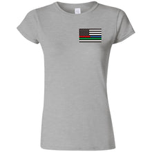 Unity Flag front & Jeeps Against Veteran Suicide back G640L Gildan Softstyle Ladies' T-Shirt