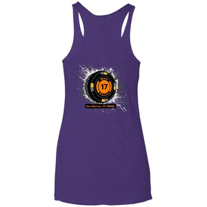 Black 17 2-sided print NL6733 Next Level Ladies' Triblend Racerback Tank