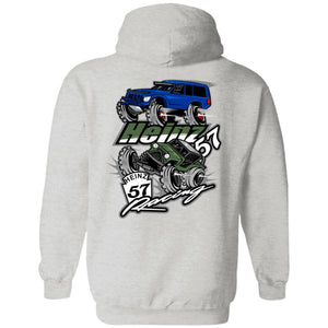 H57 Racing 2-sided print G185 Gildan Pullover Hoodie 8 oz.