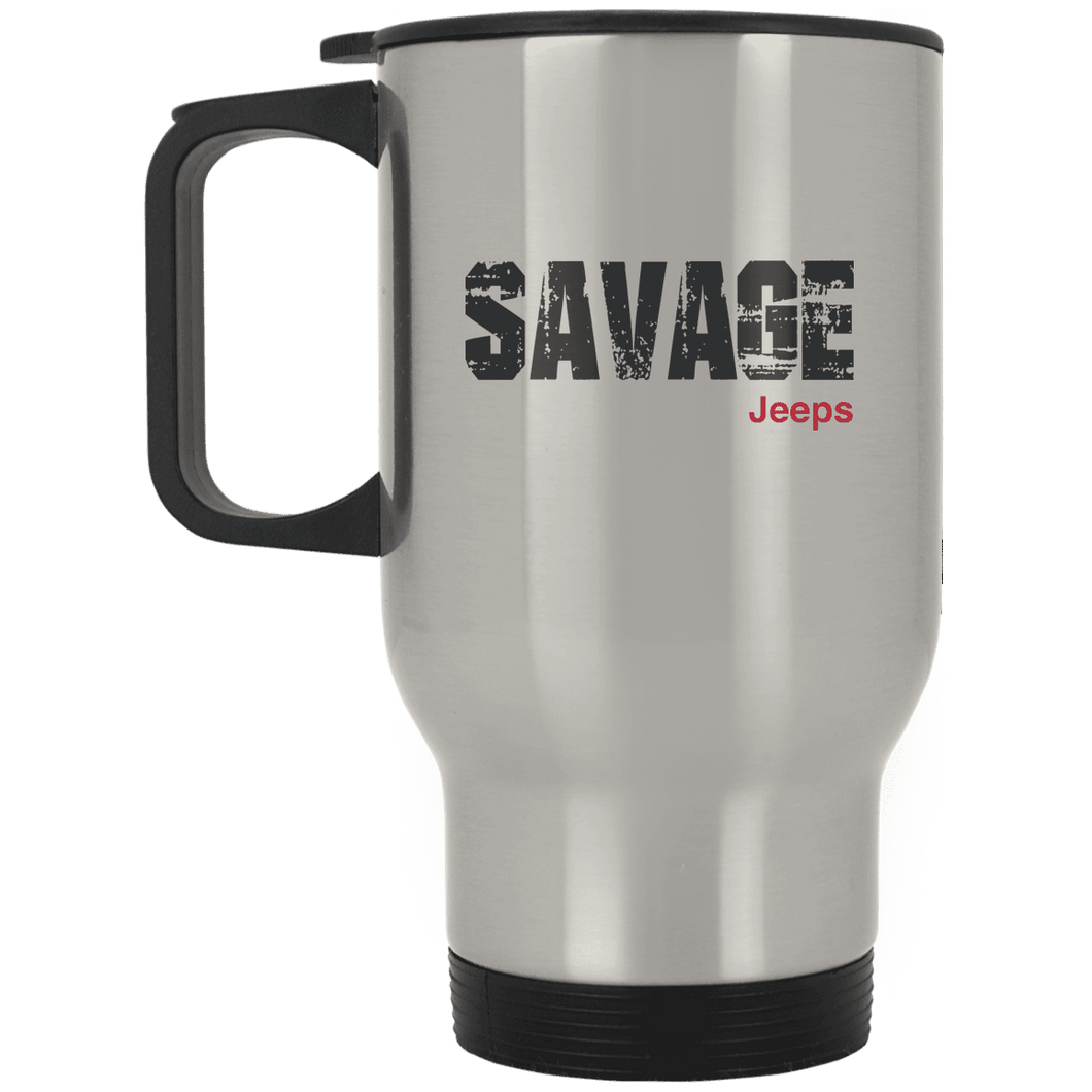 Savage Jeeps XP8400S Silver Stainless Travel Mug
