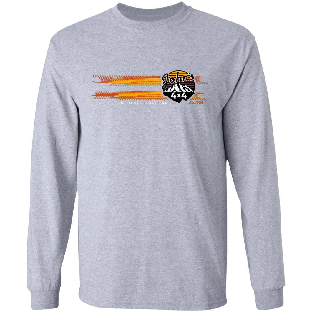 John's 4x4 tread print logo 2-sided print G240 LS Ultra Cotton T-Shirt