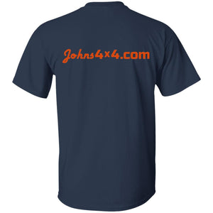 John's 4x4 tread print logo 2-sided print G500 5.3 oz. T-Shirt
