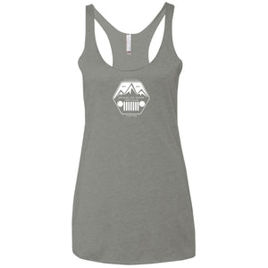 ASJC 2-sided print with Freedom flag on back NL6733 Next Level Ladies' Triblend Racerback Tank