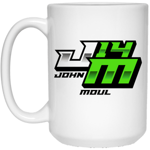 John Moul Racing dye-sublimation 21504 15 oz. White Mug