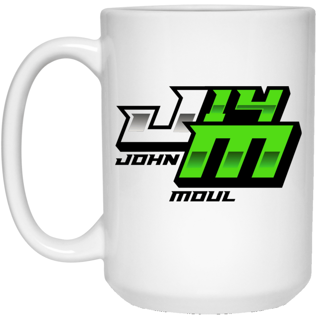 John Moul Racing dye-sublimation 21504 15 oz. White Mug