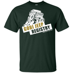 Gobi Jeep Registry white logo G200B Gildan Youth Ultra Cotton T-Shirt