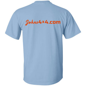 John's 4x4 tread print logo 2-sided print G500 5.3 oz. T-Shirt