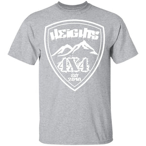 Heights 4x4 crest white logo G500B Gildan Youth 5.3 oz 100% Cotton T-Shirt