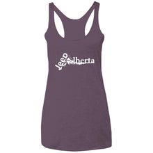 Jeep Alberta white logo NL6733 Next Level Ladies' Triblend Racerback Tank