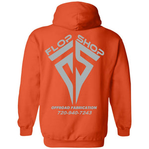 Flop Shop gray logo 2-sided print G185 Gildan Pullover Hoodie 8 oz.