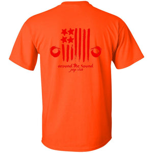 ASJC 2-sided print with Freedom flag on back G200 Gildan Ultra Cotton T-Shirt