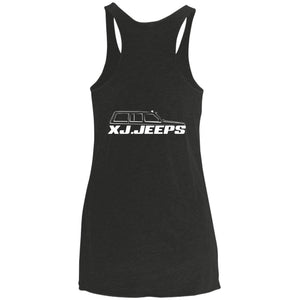 XJ Jeeps 2-sided print NL6733 Next Level Ladies' Triblend Racerback Tank