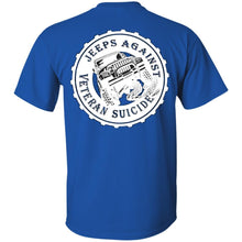 Unity Flag front, Jeeps Against Veteran Suicide back G200 Gildan Ultra Cotton T-Shirt