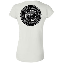 Unity Flag front & Jeeps Against Veteran Suicide back G640L Gildan Softstyle Ladies' T-Shirt