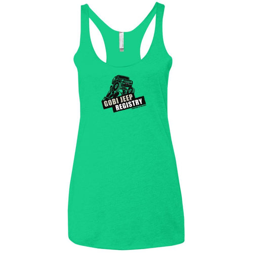 Gobi Jeep Registry Logo NL6733 Next Level Ladies' Triblend Racerback Tank