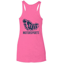 Yeti Motorsports blue logo 2-sided print NL6733 Next Level Ladies' Triblend Racerback Tank