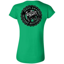 Unity Flag front & Jeeps Against Veteran Suicide back G640L Gildan Softstyle Ladies' T-Shirt