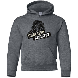 Gobi Jeep Registry Logo G185B Gildan Youth Pullover Hoodie