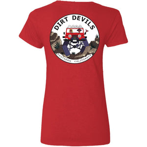 Dirt Devils Jeep Club 2-sided print G500VL Ladies' 5.3 oz. V-Neck T-Shirt