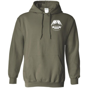 ASJC 2-sided print with Freedom flag on back G185 Gildan Pullover Hoodie 8 oz.