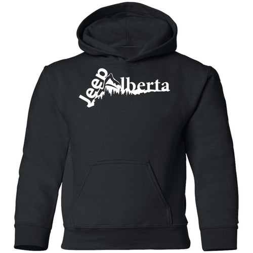Jeep Alberta white logo G185B Gildan Youth Pullover Hoodie