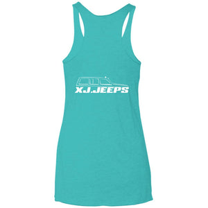 XJ Jeeps 2-sided print NL6733 Next Level Ladies' Triblend Racerback Tank