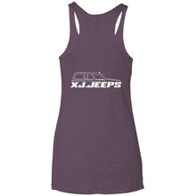 XJ Jeeps 2-sided print NL6733 Next Level Ladies' Triblend Racerback Tank