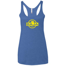 BAJA yellow logo NL6733 Next Level Ladies' Triblend Racerback Tank