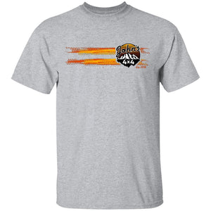 John's 4x4 tread print logo 2-sided print G500 5.3 oz. T-Shirt